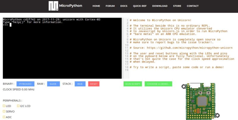 MicroPython web online