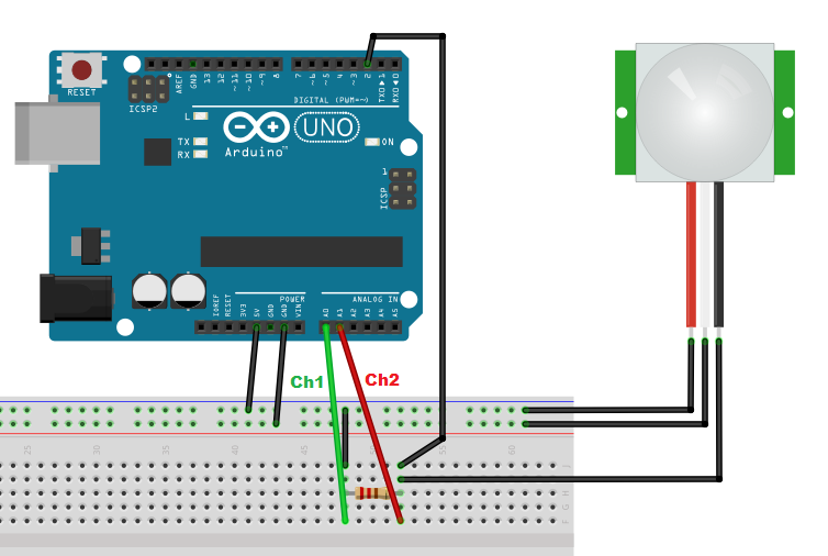 Meccanismo Complesso - PIR arduino sketch Fritzing 02