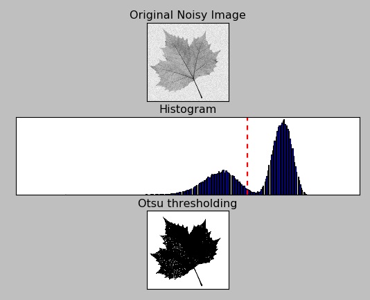 OpenCV Otsu Binary threshold of noisy_leaf image 2