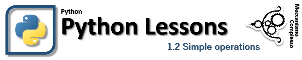 Python Lessons - 1.2 Simple operations