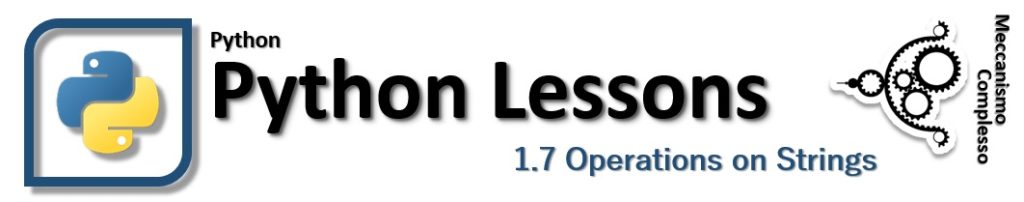 Python Lessons - 1.7 Operations on strings