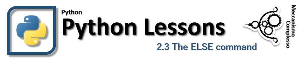 Python Lessons - 2.3 The ELSE command