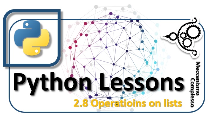Python Lessons - 2.8 Operations on lists