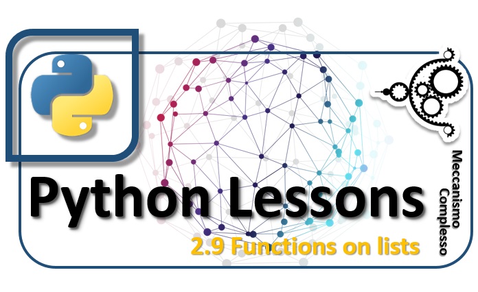 Python Lessons - 2.9 Functions on lists m