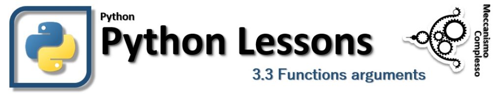 Python Lessons - 3.3 Functions arguments