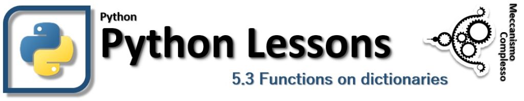 Python Lessons - 5.3 Funtions on dictionaries m
