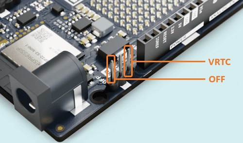 Arduino UNO R4 WiFi, VRTC e OFF pins